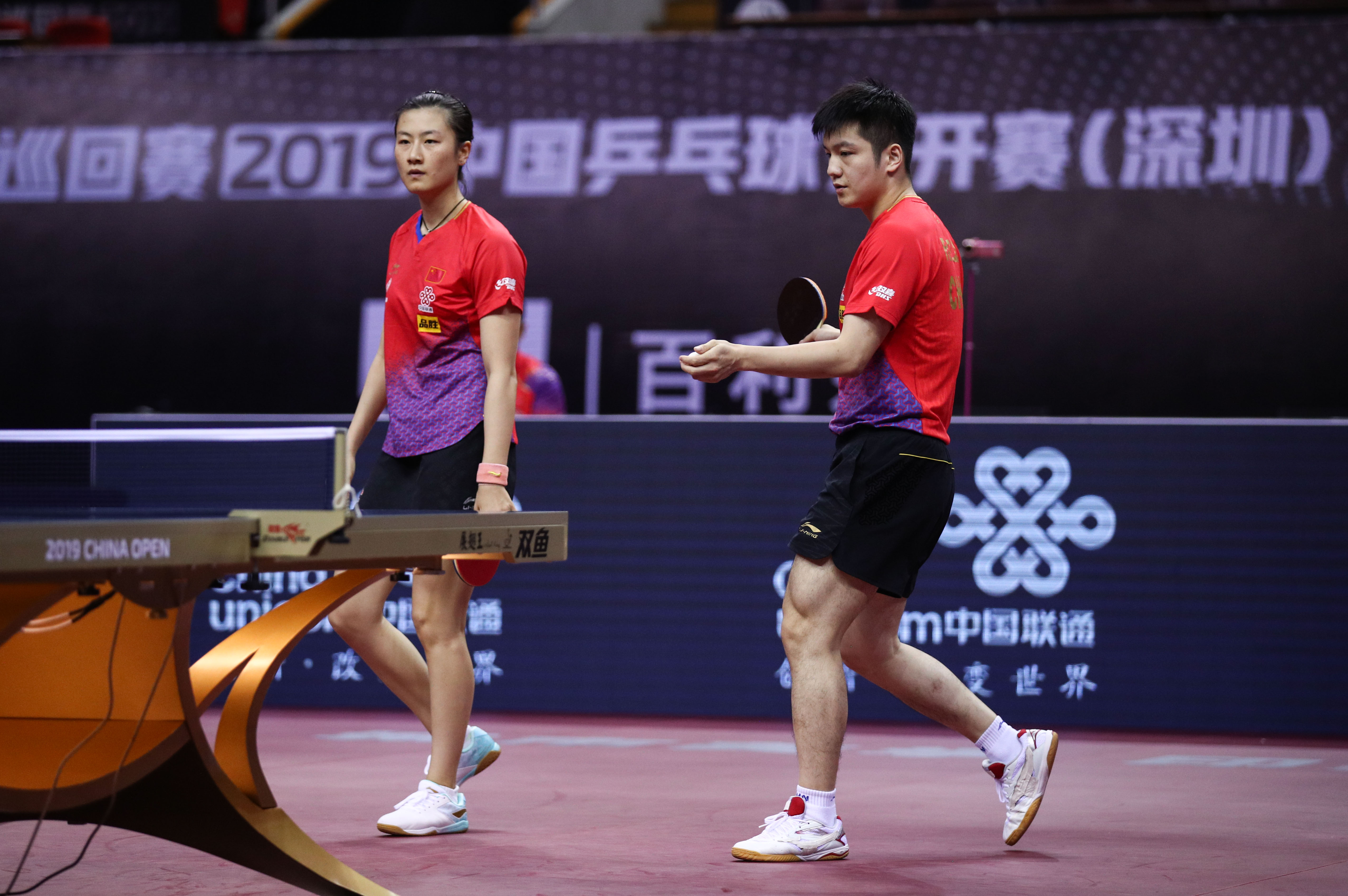 当日,在深圳进行的国际乒联世界巡回赛2019中国乒乓球公开赛混双资格