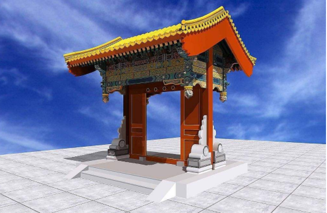 四合院中装饰性极强的建筑垂花门