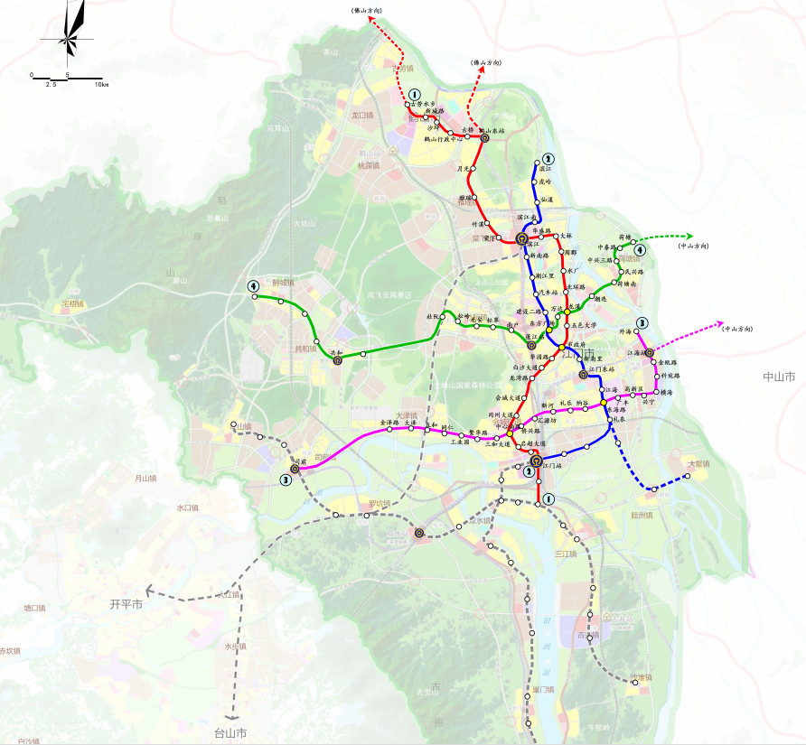 江门市地铁规划图图片