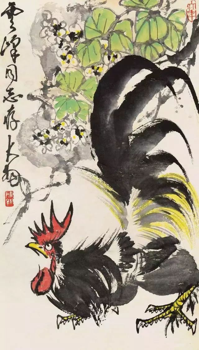 陈大羽:以"画鸡"称雄近代画坛,成就卓著,大家风范(70幅作品)