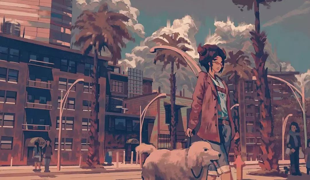 二次元女孩日常插画画风与色感让人沉醉在光影里