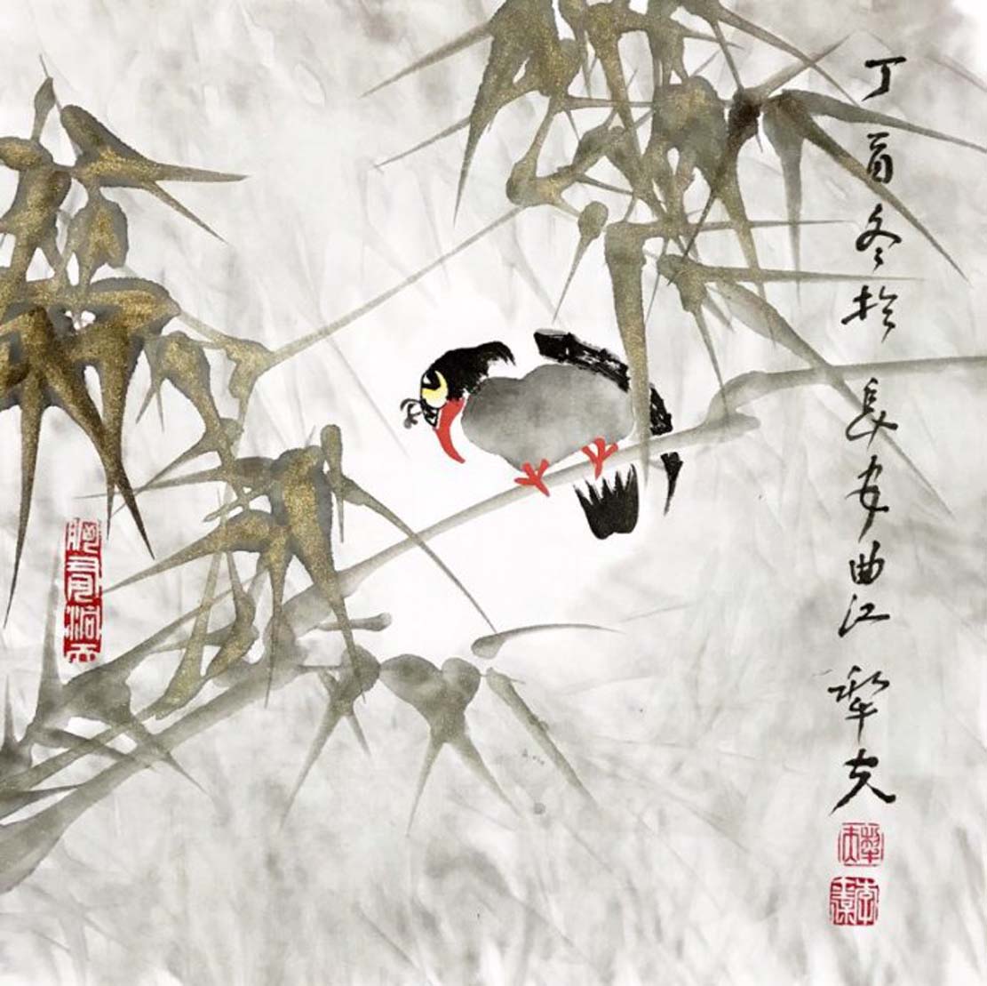 赵洪霞画家《坐林悦鸟鸣 墨竹空人心》