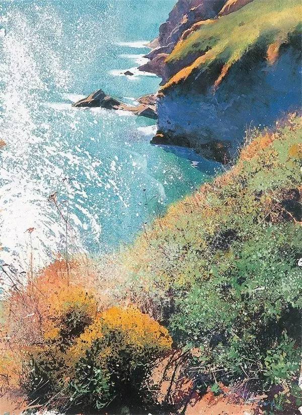 家richard thorn生于海边的缘故,海洋和海景就成了他永恒的绘画主题