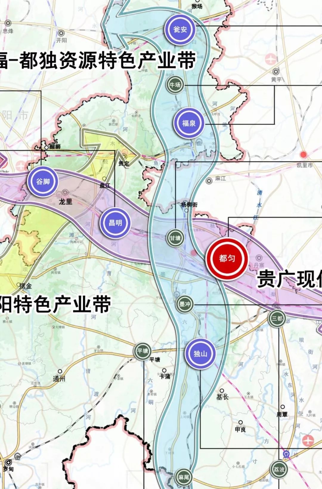 黔南工业布局规划图公布共有3个特色产业带4个工业园区等