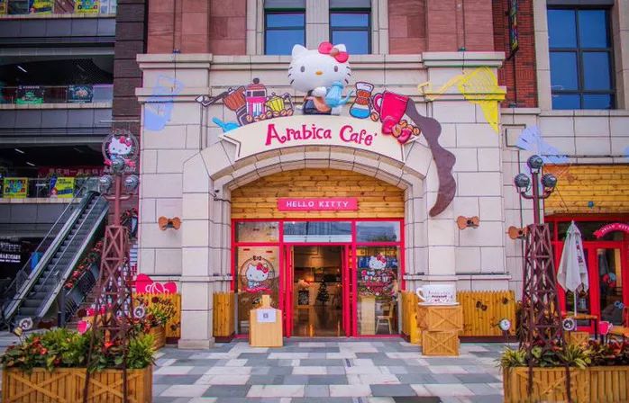 十分醒目位于五环天地,走杨家湾地铁b出口就能到hellokitty主题咖啡厅