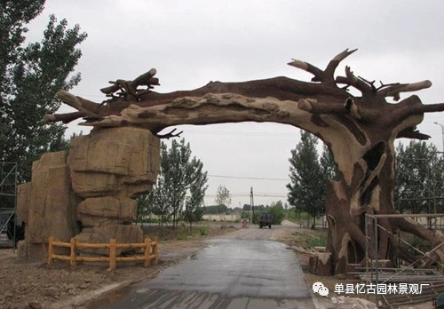 水泥假树大门怎么做才能让客户满意