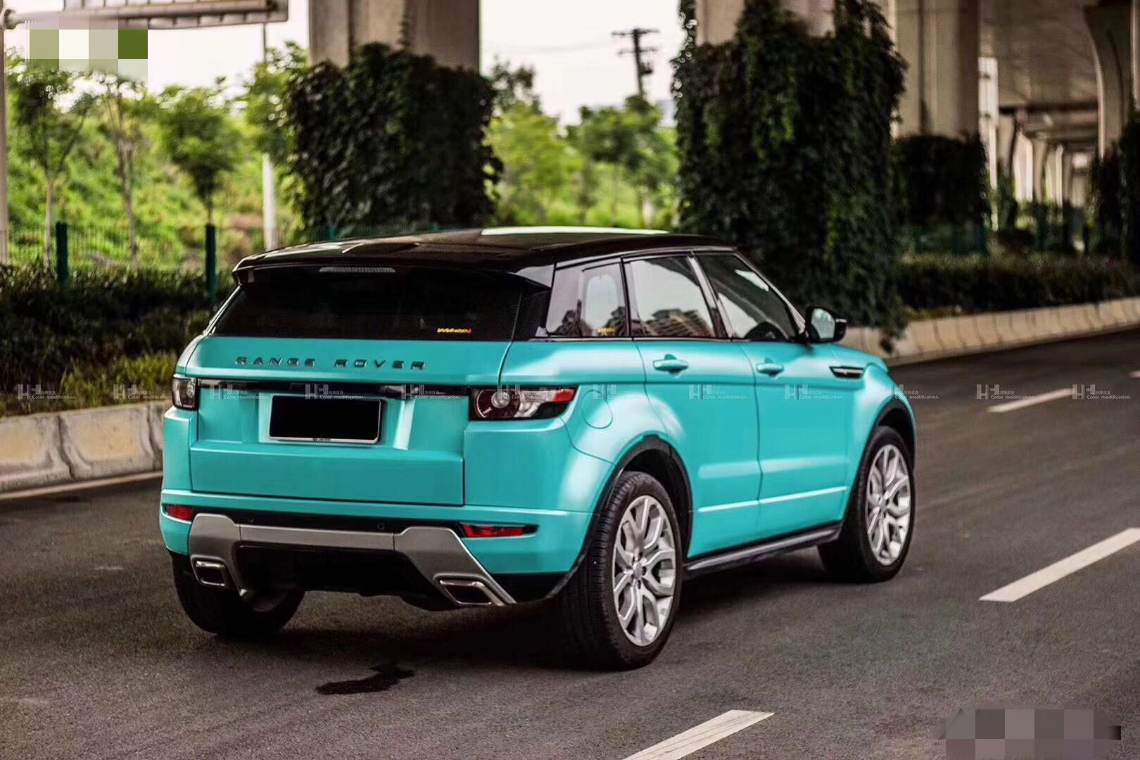 狂野优雅路虎极光改色电光tiffany蓝