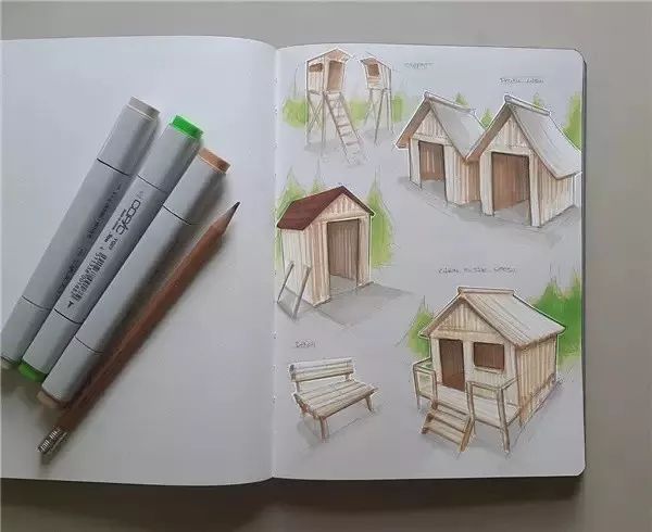 「远川绘-手绘素材第176天」有色底纹纸上细腻的光影表现