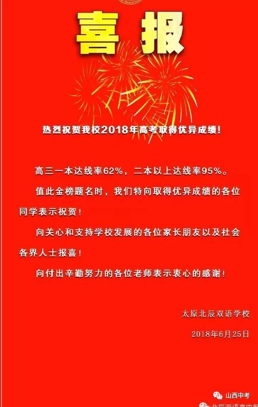 徐沟中学喜报2021图片