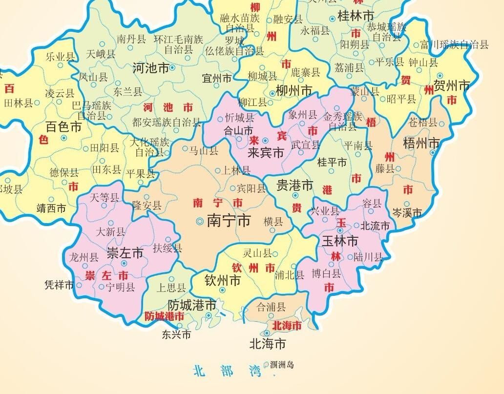 广东广西两省地图图片