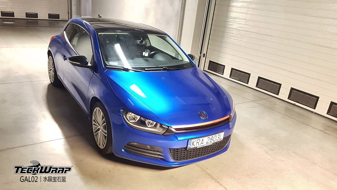 大众 汽车改色贴膜teckwrap美国秃鹰gal02水晶宝石蓝