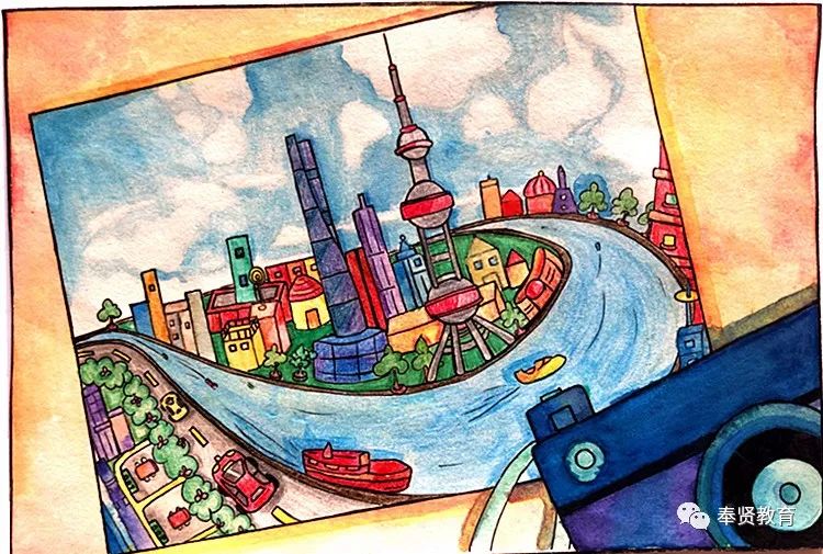 青春聚力奉贤学子用城市名片设计表达我爱你中国