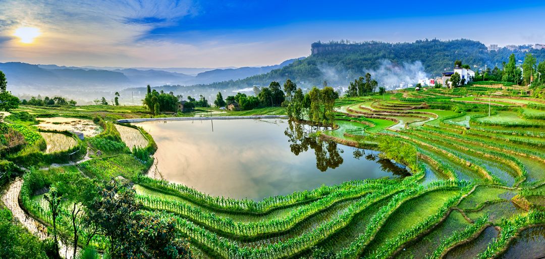 青山绿水自然风景农村图片