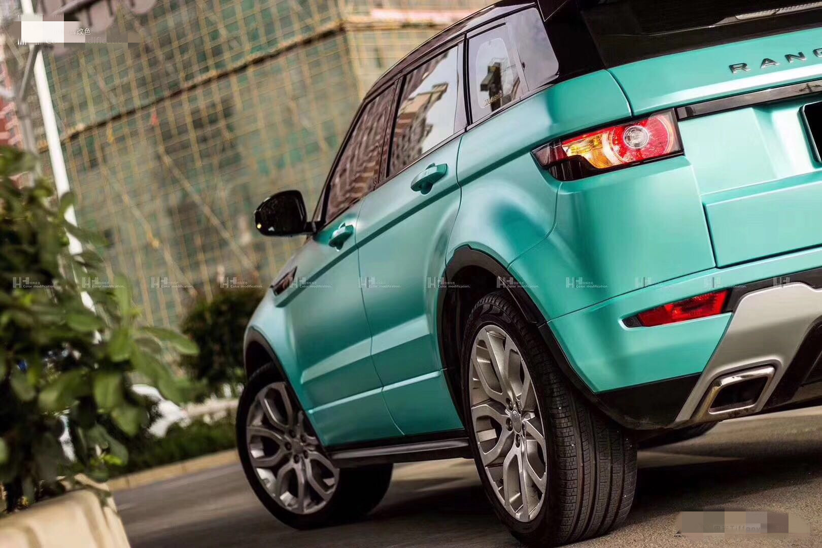 狂野优雅路虎极光改色电光tiffany蓝