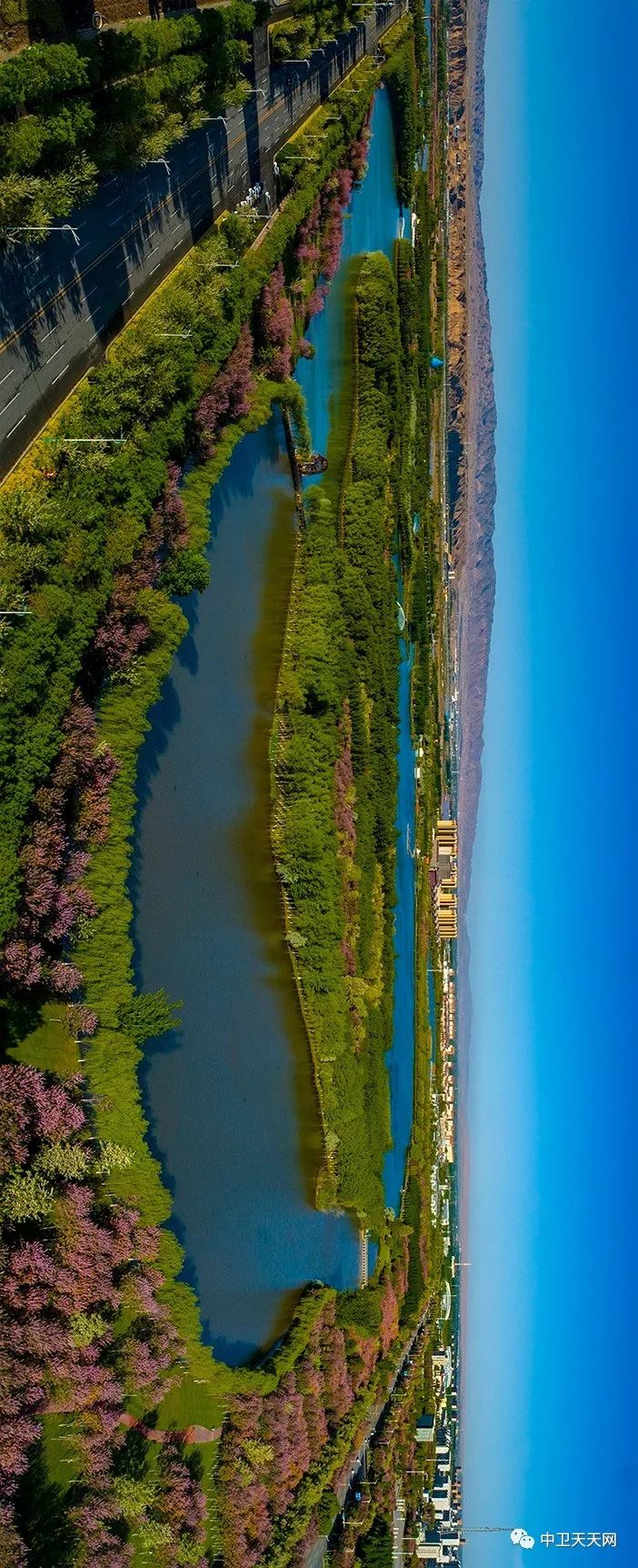 图说:醉美中卫之多角度航拍镜头下的香山公园