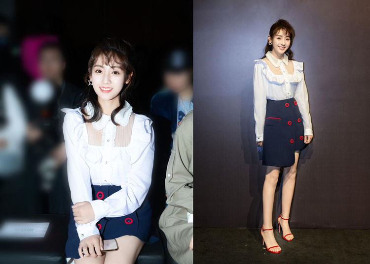 邢菲有多高一身奶黄套裙穿出窈窕美感有没有1米6无所谓