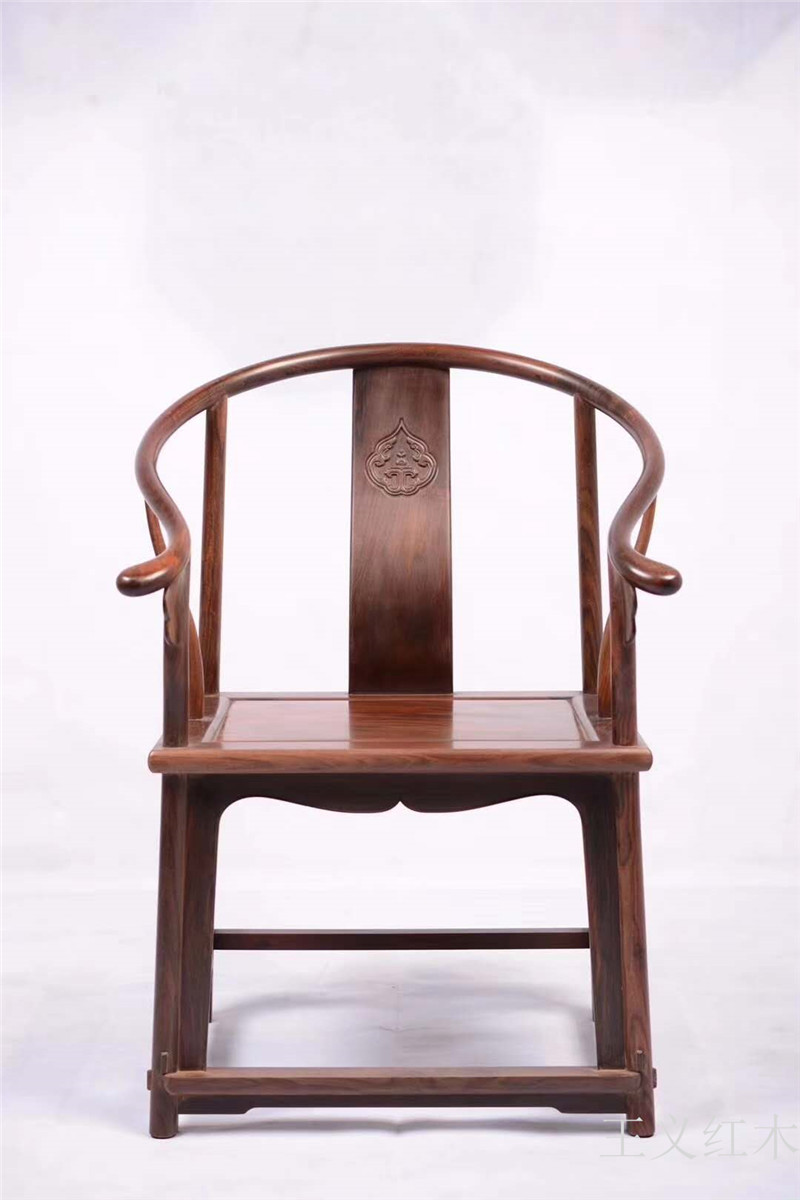 古典大红酸枝家具明式官帽椅交趾黄檀皇宫椅圆与方的经典体现