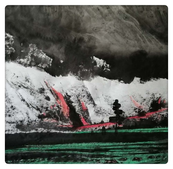 墨分五色入佳境,书画艺术品投资顾问梁伟拜访著名画家华敬福先生