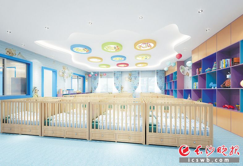 长沙市儿童福利院婴幼儿生活用房效果图长沙市儿童福利院项目鸟瞰图