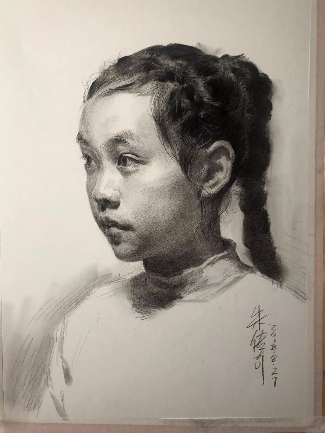 所以在起稿的阶段主要把握好头发头部五官的轮廓形把握住人物特点