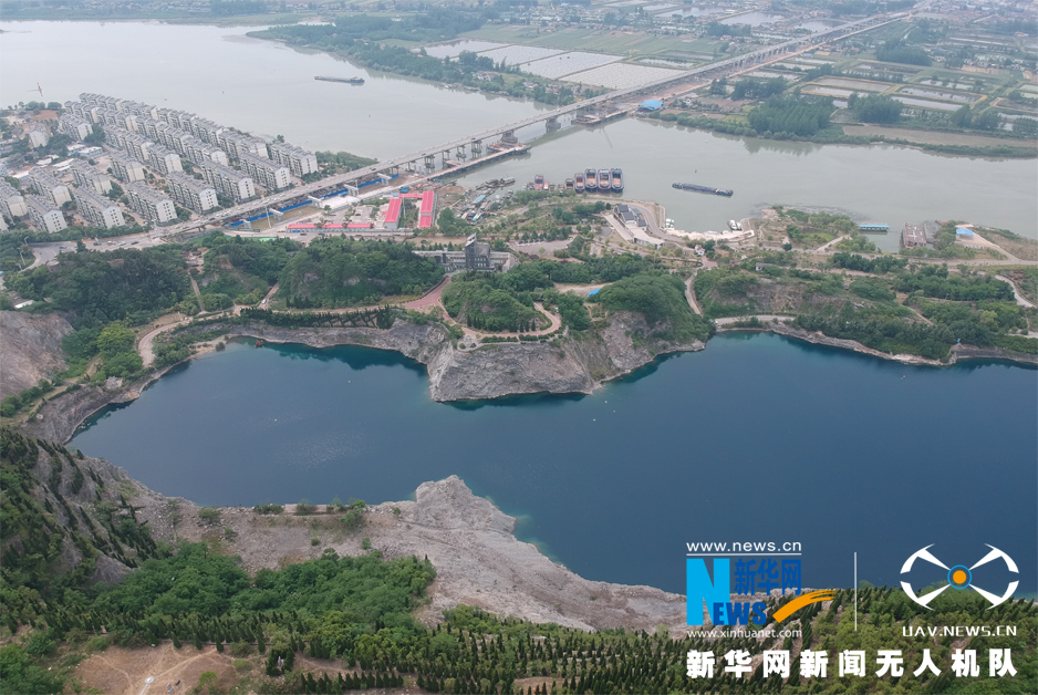 航拍盱眙淮河之水孕育美丽新城