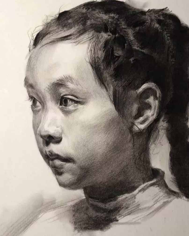 传奇绘画课堂回顾第二五九集朱传奇教你在四分之三侧女童素描头像中