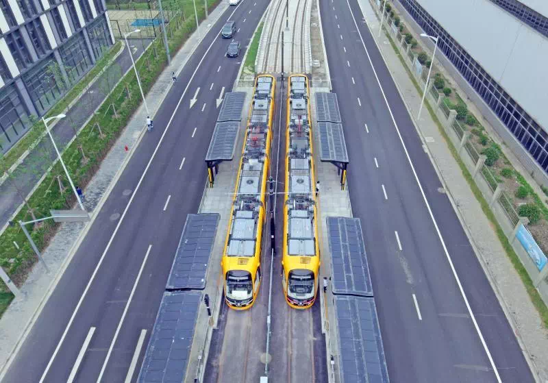 有轨电车2期不载客试运行可换乘地铁9号线年内还将连接金山