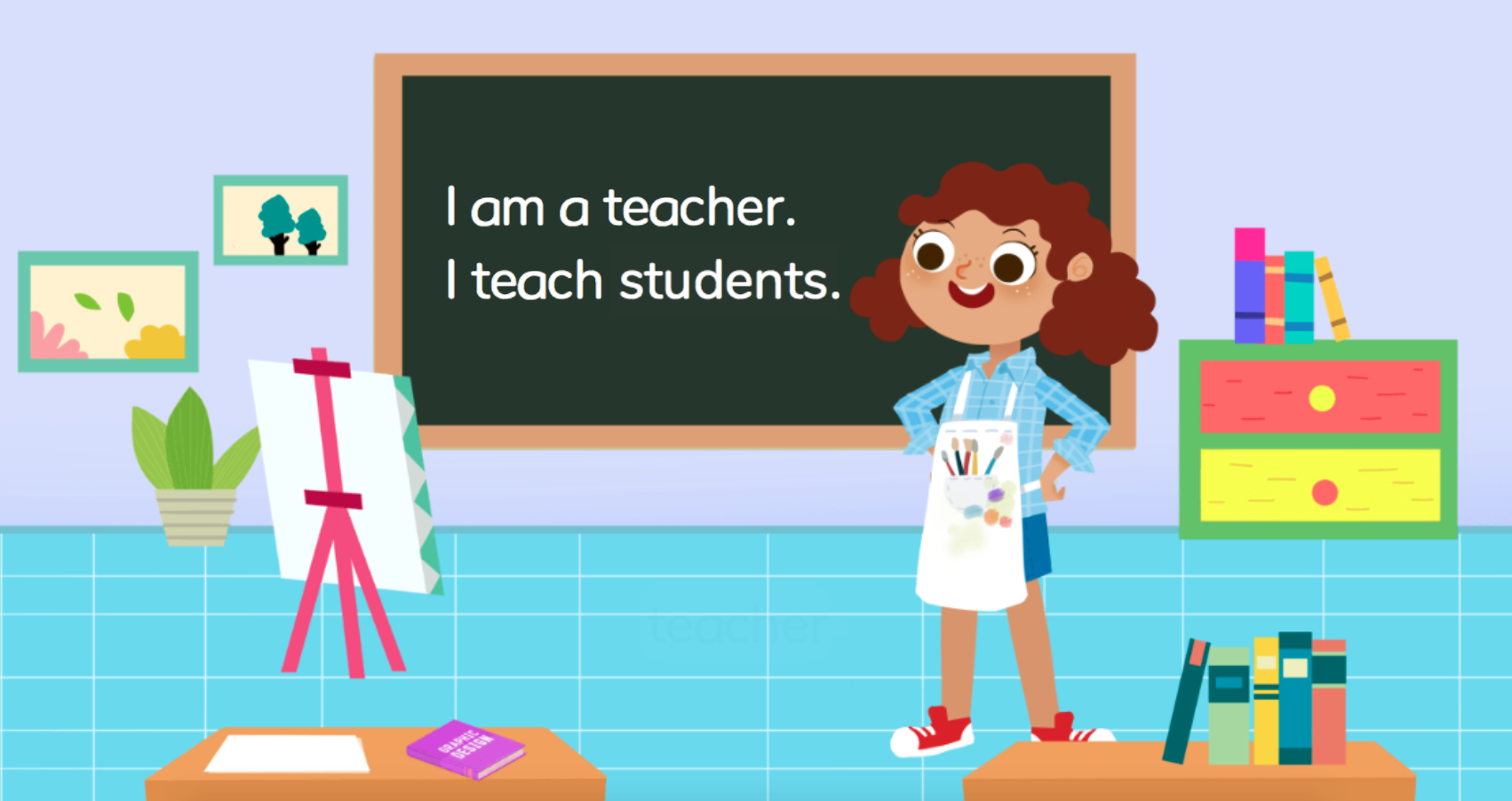 i am a teacher.我是一位老师,i teach students.我教学生.