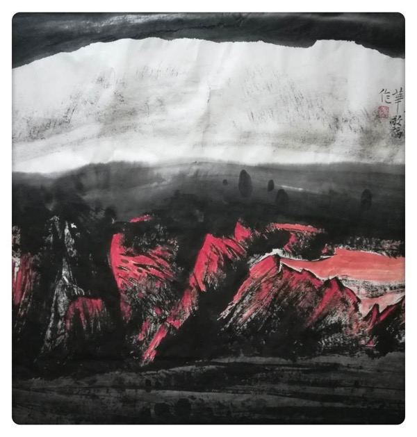 墨分五色入佳境,书画艺术品投资顾问梁伟拜访著名画家华敬福先生