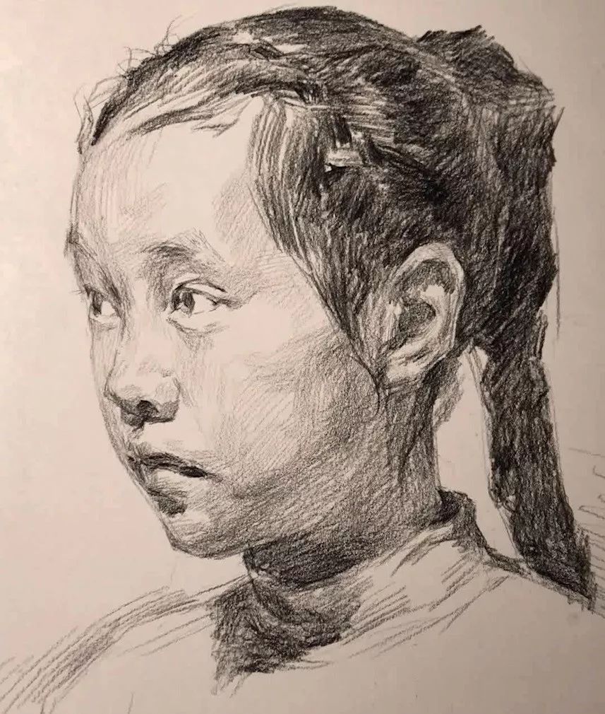 传奇绘画课堂回顾第二五九集朱传奇教你在四分之三侧女童素描头像中