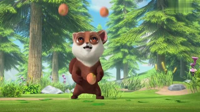 熊熊乐园捷豆豆给凯特表演杂技