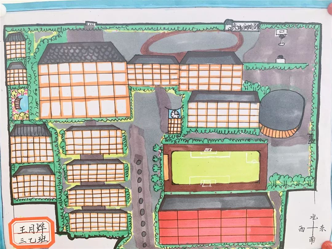 绘制校园平面图记国际部双语三年级数学作业展