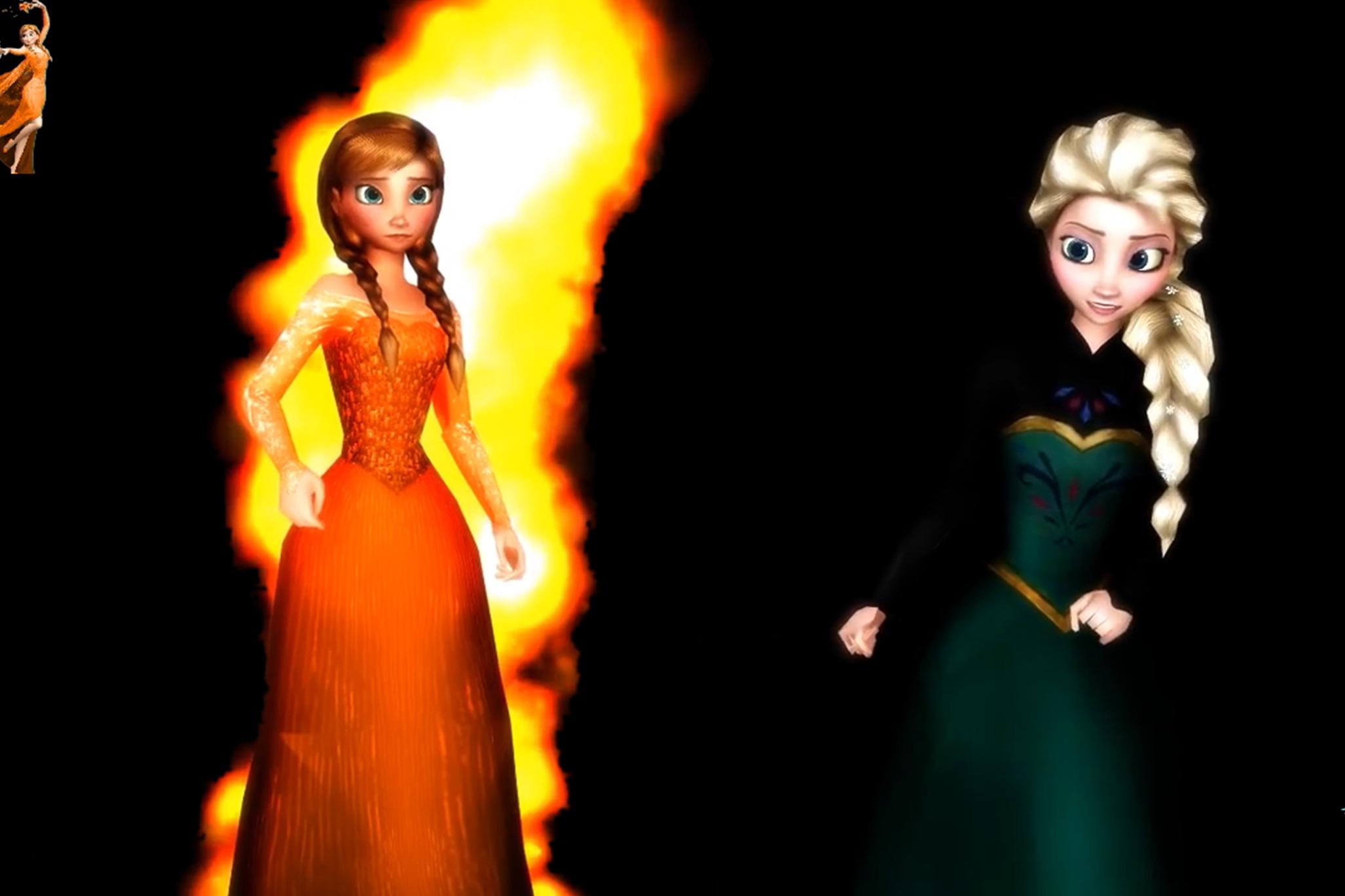 冰雪奇缘mmd安娜艾莎角色对换安娜掌握火焰之力