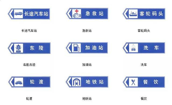 4,指路標誌指示車輛,行人行進的標誌.