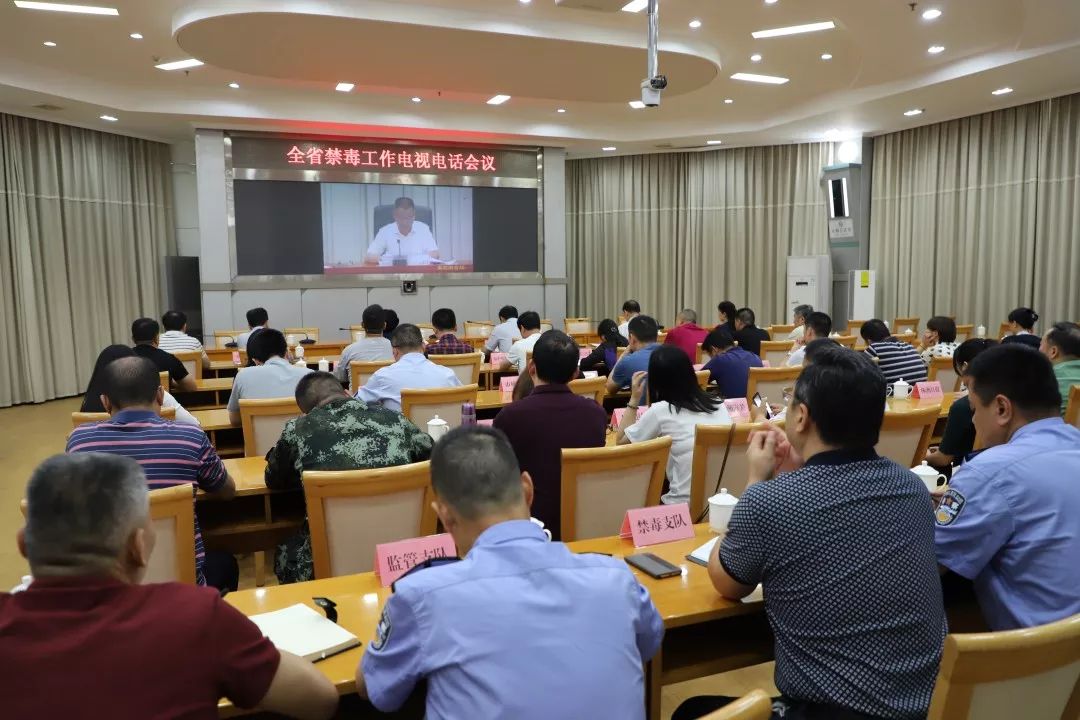 阳卫国同志出席2019年全省禁毒工作电视电话会议