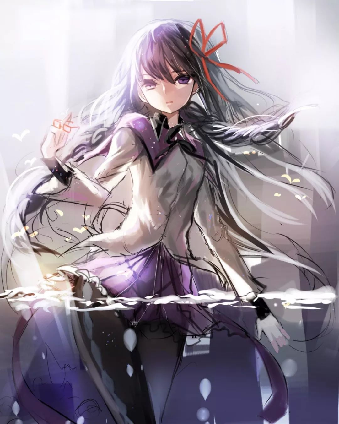 福利美图魔法少女小圆晓美焰手机壁纸黑长直的谜之少女
