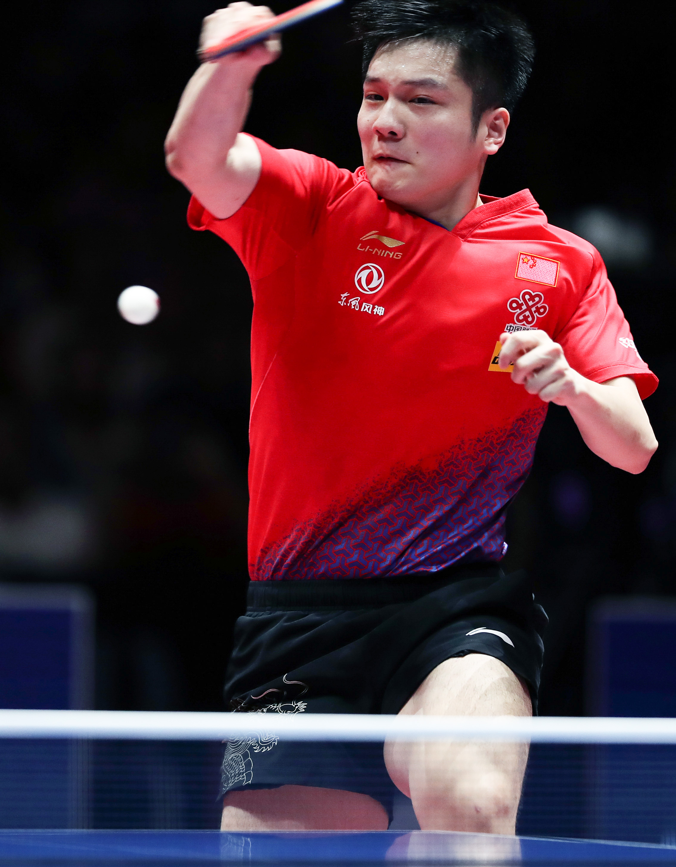 在深圳进行的国际乒联世界巡回赛2019中国乒乓球公开赛男子单打四分之