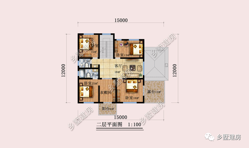 15x12米农村别墅整体温馨和谐建一栋让你风光返乡