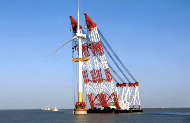 海上风电施工船图片