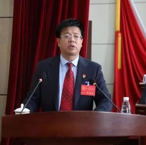 区人大常委会主任李忠华为杨公伟颁发任职证书.