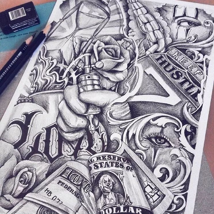 奇卡诺匪帮说唱纹身