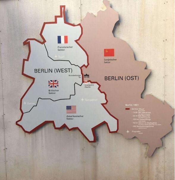 东柏林西柏林划分地图图片