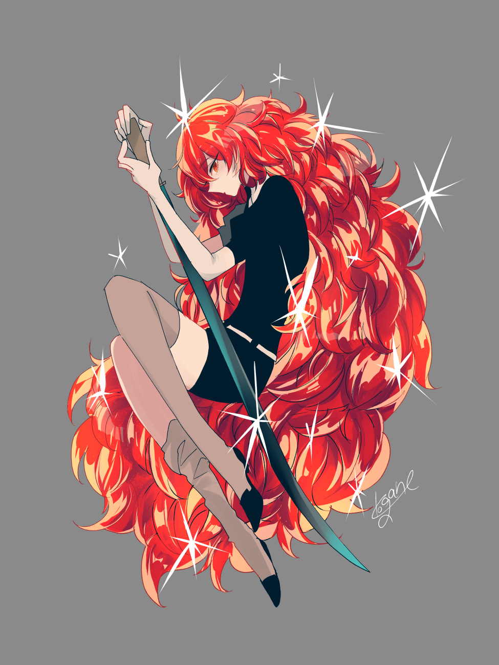 阳光下闪闪发光的浓密红宝石头发,是小编最喜欢的样子,一看就是一位极