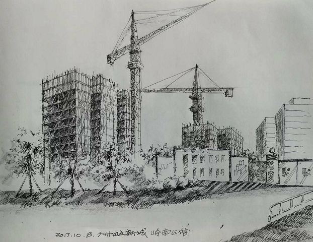 手绘白云他的笔下居然藏着白云新城的十年变迁