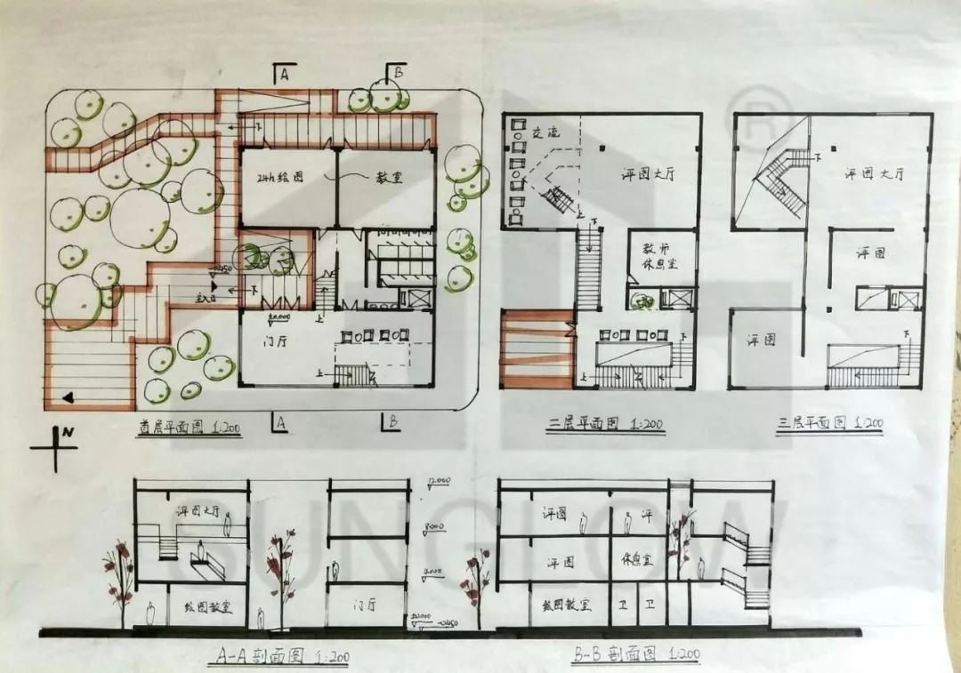 公厕快题设计手绘图图片