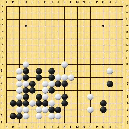 挖 74白1挖,以下变成杀气,黑下边七子无法与白中腹八子对杀.