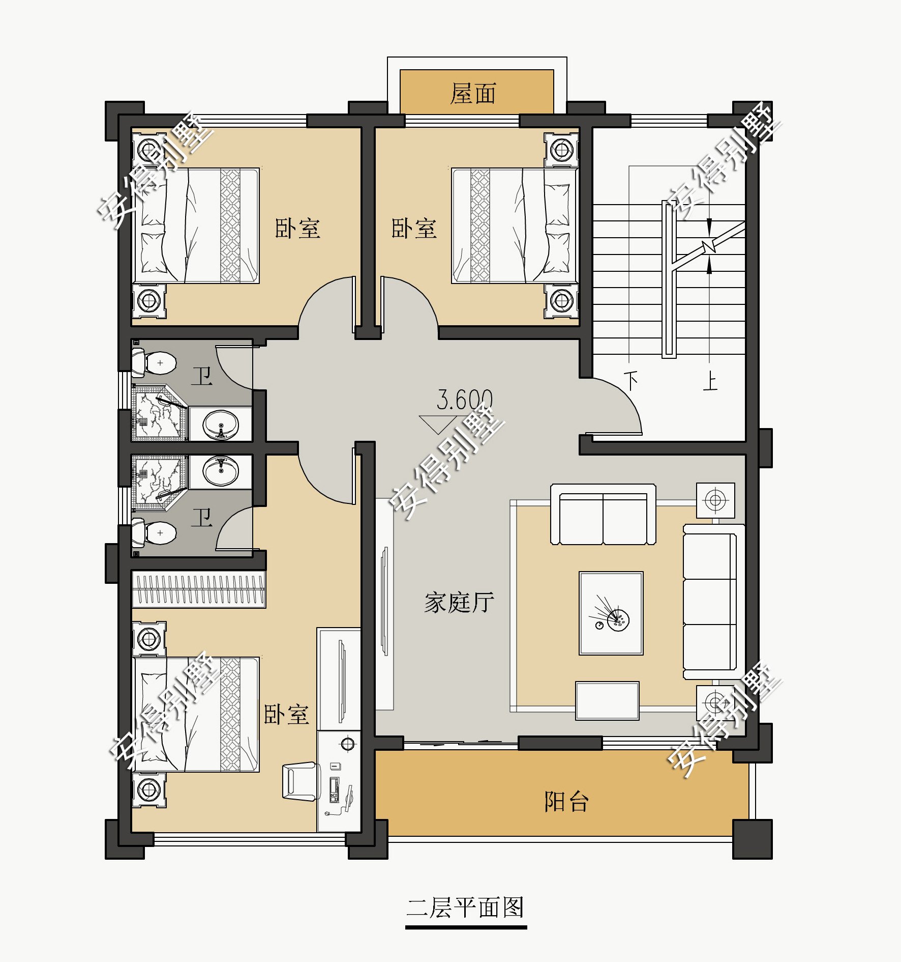 占地128平面的新中式别墅设计,平面布局超赞