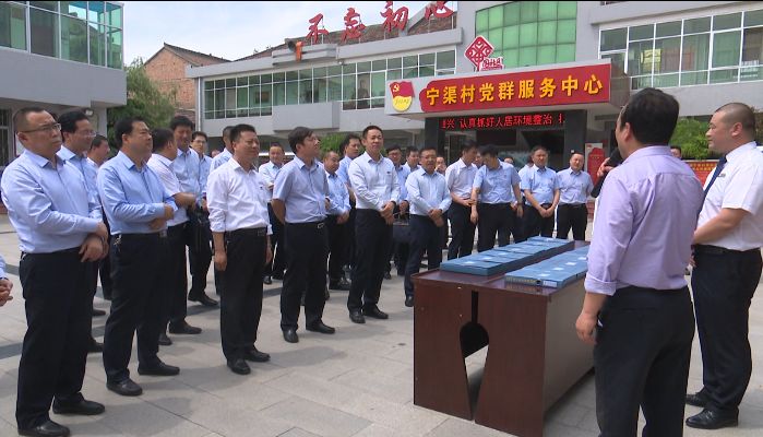 与会人员现场观摩金渠镇宁渠村和首善街办王长官寨村"双基联动"工作站