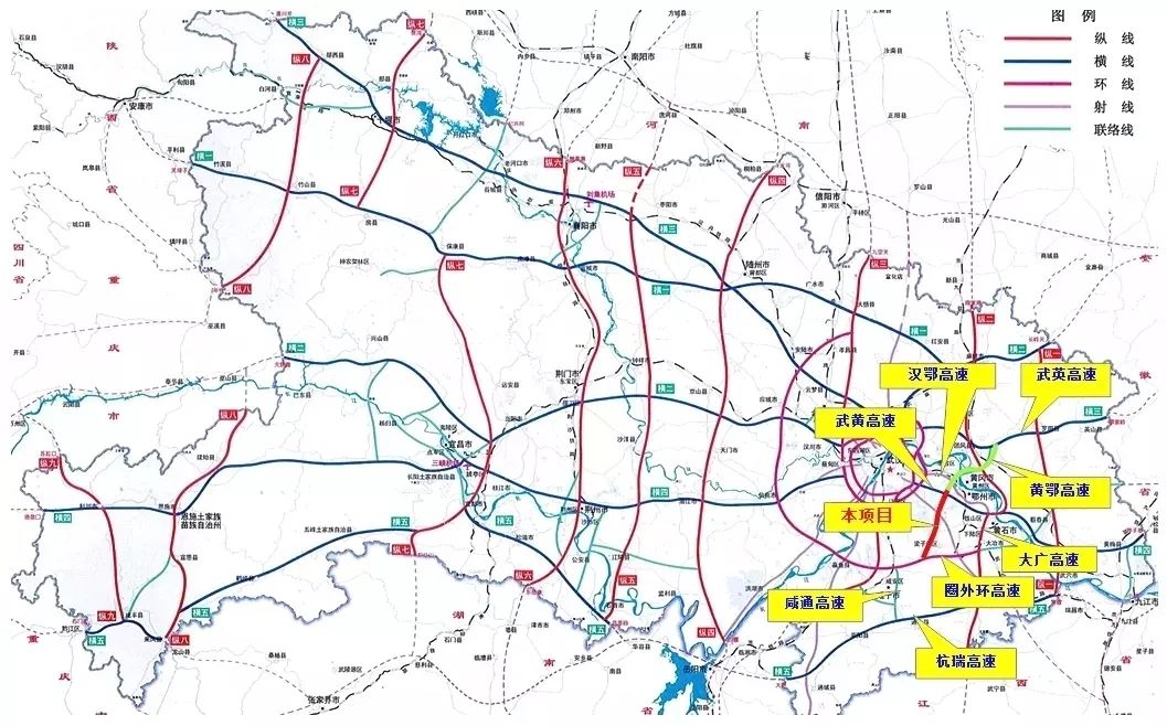 鄂鹹高速在高速公路網的位置示意圖(鄂州市發改委)▲鄂鹹高速路線平