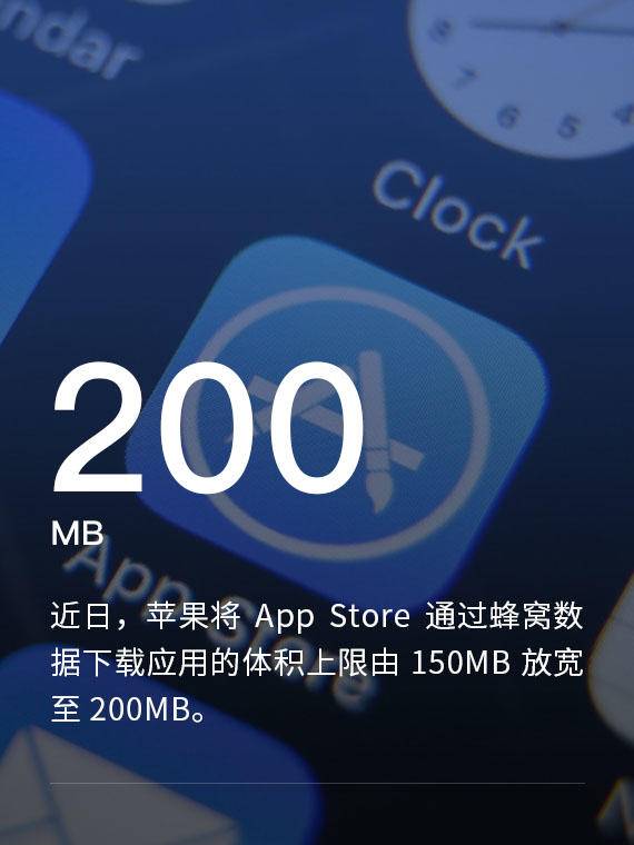 App Store 蜂窝数据下载上限提高至 200MB